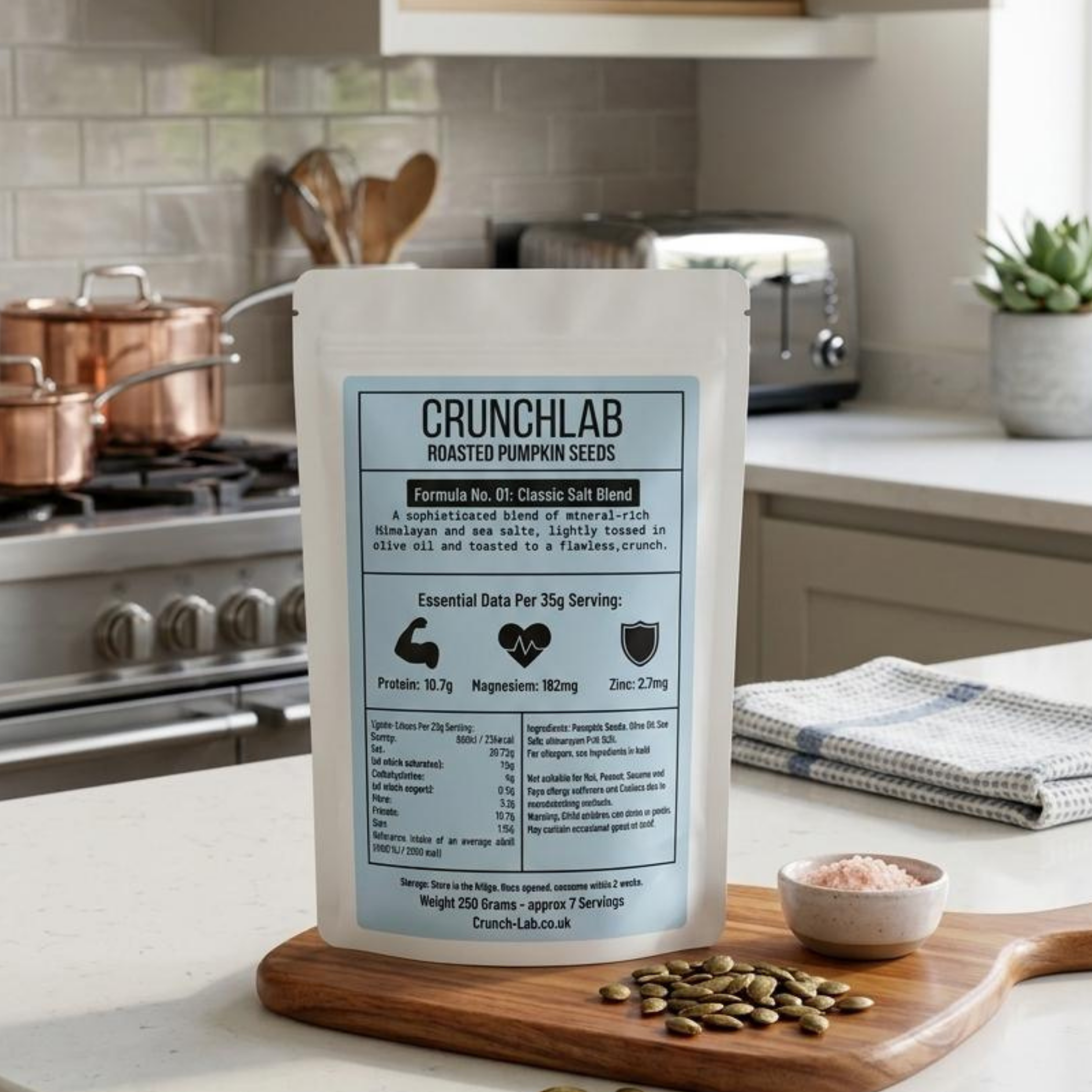 CrunchLab Pumpkin Seeds - Classic Salt Blend - 250 grams