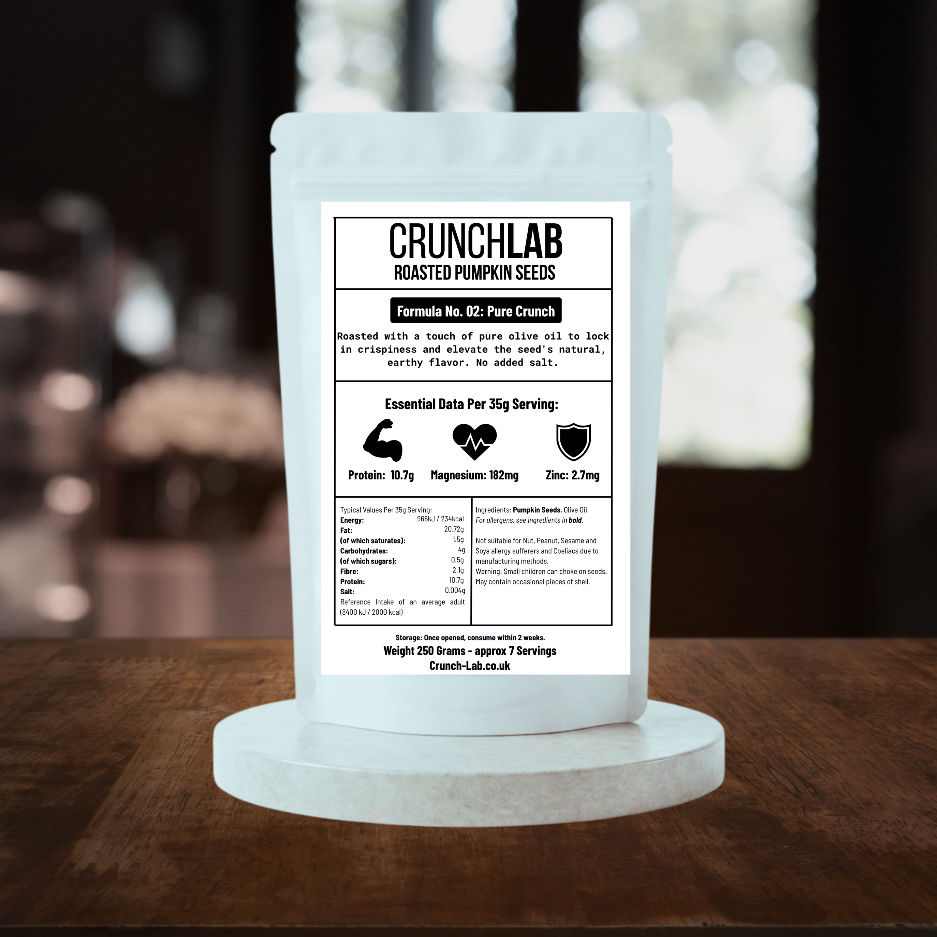 CrunchLab Pumpkin Seeds - Pure Crunch No Salt - 250 grams